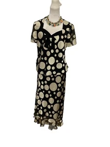 Jacques Vert Black Gold Skirt 16 Top 14 - Picture 1 of 3