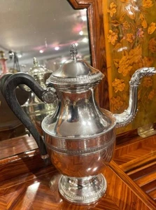 Beautiful Solid Silver Coffee Pot In Empire Style Paris Early 20th Century - Picture 1 of 9