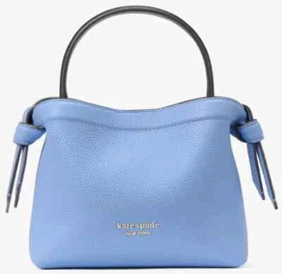 Kate Spade Knott Mini Crossbody Tote Bag Blue Leather Purse KG103 NWT $268 F - Image 1 of 4