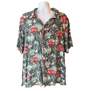 Coca-Cola Hawaiian Shirt Tropical Button Up Graphic Print XL Floral Print - Picture 1 of 5