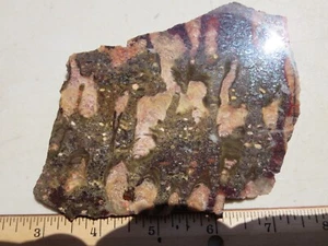 466  FACE POLISHED MARY ELLEN JASPER SLAB, FOSSIL STROMATOLITES. BIWABIK, MN - Picture 1 of 2