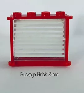 Lego Red Window Frame 1x4x3 w/ 9 White Stripe Pattern - 6368 6364 - Picture 1 of 3