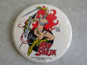 VINTAGE 1976 RED SONJA MARVEL COMICS FRANK THORNE 3" PIN BACK BUTTON - Bild 1 von 2