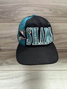 Vintage San Jose Sharks Starter Color Block Snapback Mütze NHL Hockey SJ Cap - Bild 1 von 8