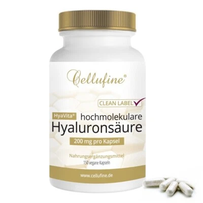 (858,06€/KG) Für 5 Monate:  Cellufine® 200mg Hyaluronsäure - 150 Kapseln  - Bild 1 von 4