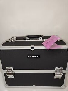 SHANY Essential Pro Makeup Train Case with Shoulder Strap and Locks - Black