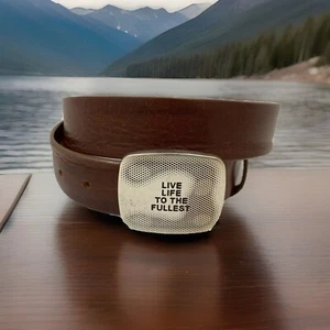 Brighton LIVE LIFE TO THE FULLEST Italian Leather Belt Size 34 List $60 NWT - Picture 1 of 10