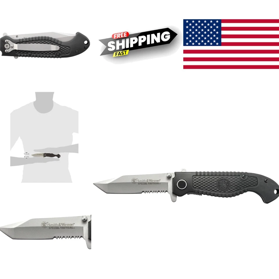 Cuchillo Plegable Táctico con Hoja Tanto de 3,5 Pulgadas Acero Inoxidable Alto Carbono Foto 1 de 4