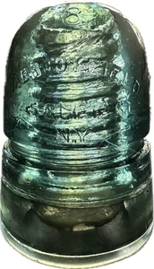 Isolatore vetro turchese vortice alveare W. Brookfield 45 Cliff St NY antico - Foto 1 di 11