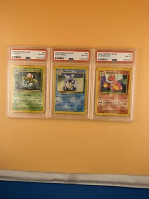 Pokemon Charmeleon Wartortle Ivysaur Base set PSA 8 - Image 1 of 2