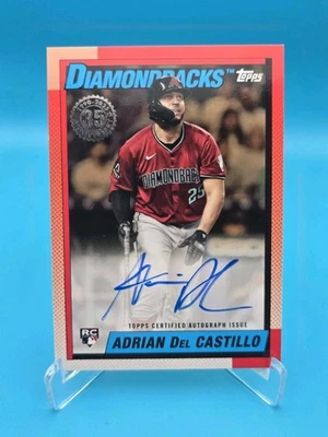 Adrian Del Castillo 2025 Topps Update 1990 Auto RC Gold 7/50 Diamondbacks - Image 1 of 2