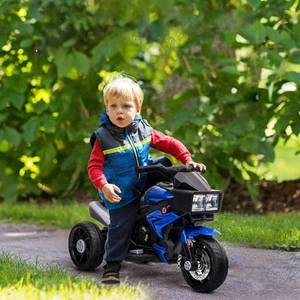 6V Kids Motorcycle Toddler Ride-on Toy with Music, Headlights, Blue - Picture 1 of 11