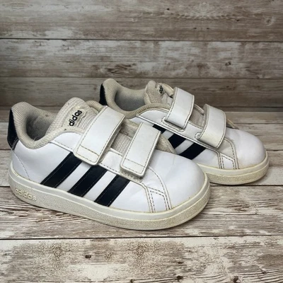 Adidas Toddler Unisex Grand Court Sneakers Shoes Black & White Size 8  - Image 1 of 4