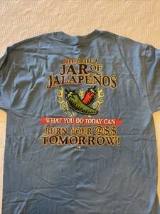 Big Dogs Life Is Like a Jar of Jalapenos T-Shirt Herren Large blau lustig Grafik - Bild 1 von 5