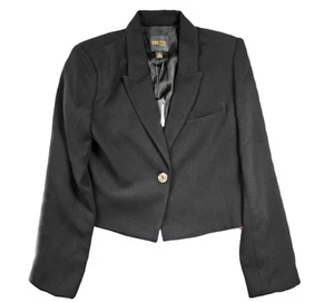 Truth Womens Size 6 Jacket Blazer Cropped Long Sleeve Single Breasted Black $118 - Picture 1 of 6