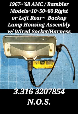 1967 ~ '68 AMC / Rambler 10 ~ 50 ~ 80 резервная лампа корпус с проводной розеткой 3207854 N.O.S - Изображение 1 из 3