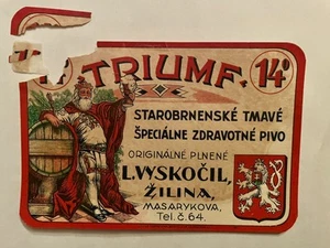 Altes Bieretiket.Brno.VK..Čechy. - Bild 1 von 1
