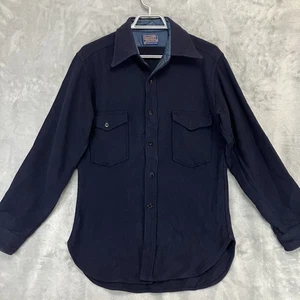Chaqueta Camisa Pendleton Vintage Azul Lana Talla Mediana - Imagen 1 de 6