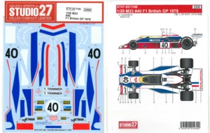 STUDIO27 1/20 M23 #40 F1 British GP 1978 for TAMIYA DC1166 Decal - Picture 1 of 3