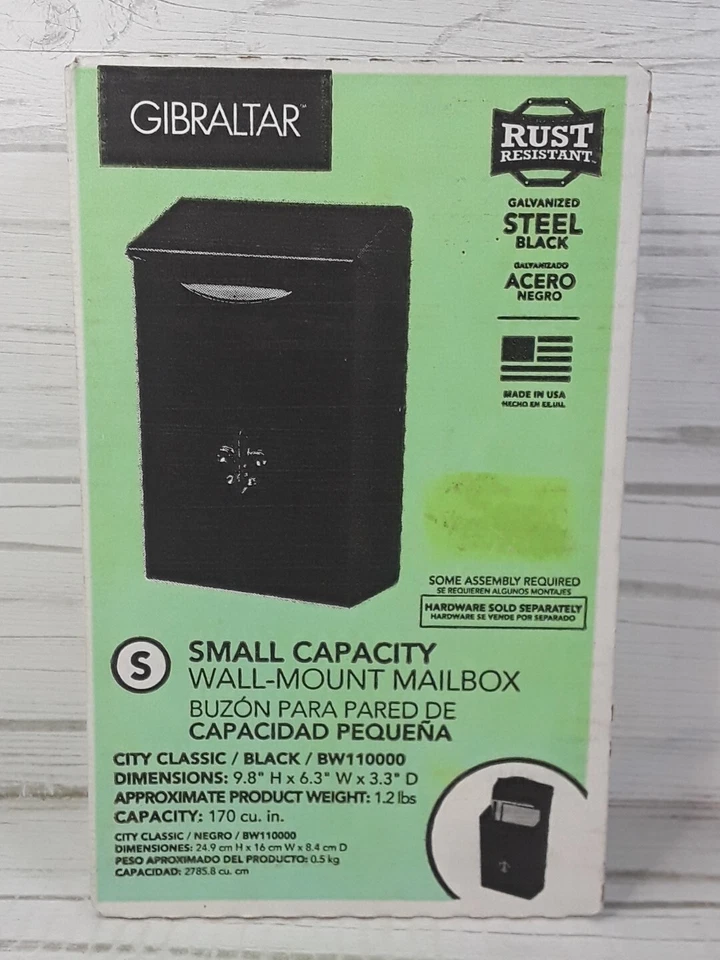 Gibraltar BW110000 Small Vertical Style Wall Mount Mailbox Black