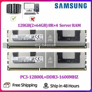 Samsung 128GB(2x64GB) PC3-12800L DDR3L 1600 RDIMM ECC REG Server Memory 240pin - Picture 1 of 6