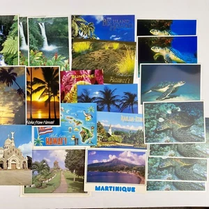 Postcards Lot of 21, Tropical Hawaii Martinique Sea Turtles Unused Tourist Cards - Bild 1 von 9