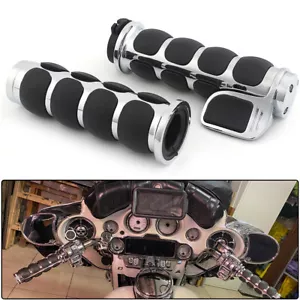 Motorcycle 1" Handlebar Hand Grips w/Throttle Fit for Harley Touring Road Glide - Foto 1 di 22
