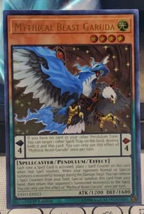 Yugioh Collector's Mythical Beast Garuda EXFO-EN023 1st (X2) +BONUS HOLO - Picture 1 of 3