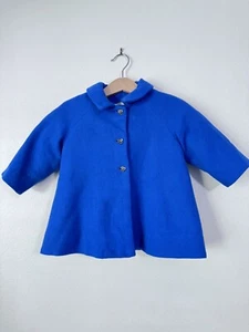 VTG Dress Coat Girls Size 12m-18m Blue Winter Rothschild Wool Toddler Cute Dame - Picture 1 of 10