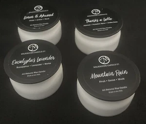 Brand New Lot of 4- Milkhouse Candle Company Candles 1.5 oz Each Assorted Scents - Picture 1 of 3