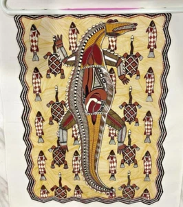 Arte de recuerdo de los aborígenes australianos cocodrilo tortugas y peces 34/47 cm - Imagen 1 de 6