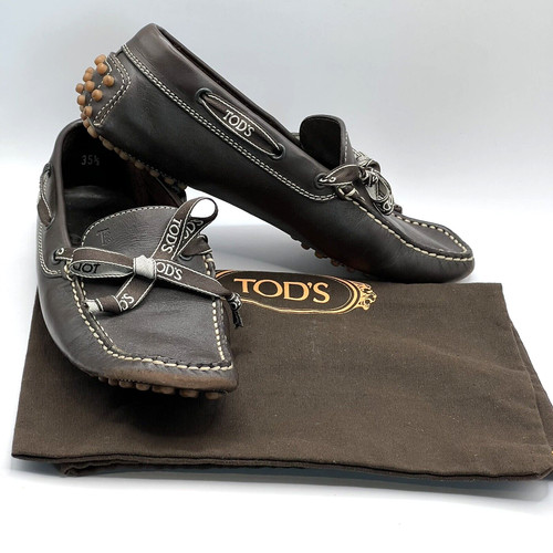 TOD’S Mocassini slip on da donna marroni TOD'S taglia 5 5 pelle + borsa portaoggetti