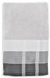 Croscill Fairfax Hand Towels Black Gray Set of 2 Towels 100% Cotton 28x16" - Picture 1 of 12