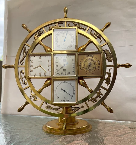 Vintage Zodiac Angelus Desk Clock, Calendar and Weather Station Cover