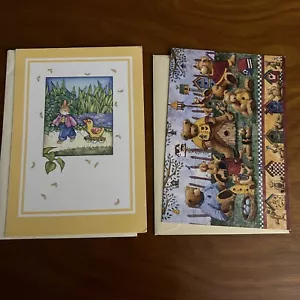 2x Vintage 90s Kitsch Greeting Cards Blank Get Well - Picture 1 of 8