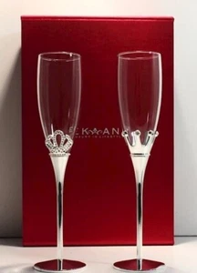 Neu Ekaani King & Queen Champagne Flöte Set mit Box #544 - Bild 1 von 6