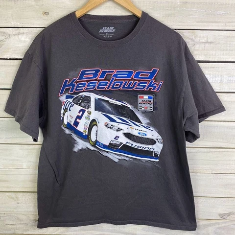 Brad Keselowski TEAM PENSKE #2 Miller Lite Beer Nascar Shirt Men Size XL Cover