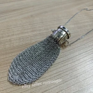 Handcrafted 1920s British Coin Purse, Vintage Silver Mesh Bag, Personalized Gift - Picture 1 of 14