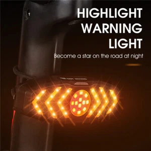 Fanale posteriore Smart Bike LED USB con segnali di svolta luce freno automatico telecomando NUOVO - Foto 1 di 15