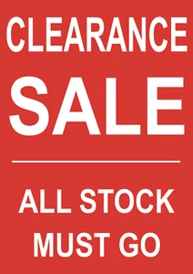 Cartel Aviso Cartel Anuncio Negocio Liquidación Stock Venta Todo Stock Debe Ir - Imagen 1 de 1