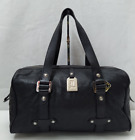 L.A.M.B. Black Leather Top Handle Zipper Closure Satchel Shoulder Bag