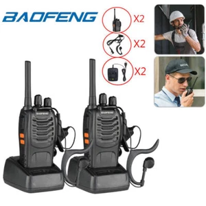 2X Baofeng BF-888s Walkie Talkie Handfunkgerät PMR 16 Kanäle+Headset Kopfhörer - Zdjęcie 1 z 17