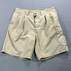 VINTAGE Bugle Boy Cargo Shorts Mens 36 Beige Pleated Special Issue 90s Y2K Adult - Picture 1 of 14