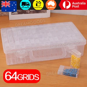 New 64 Grid Diamond Painting Storage Box Art Nail Bead Accessories Case Kit AU - Picture 1 of 10