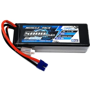 NHX Muscle Pack 3S 11.1V 5000mAh 50C Hard Case Lipo Battery w/ EC3 Connector - Picture 1 of 3