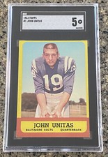 1963 Topps JOHN UNITAS, SGC 5, Card #1