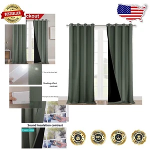 Luxurious 100% Blackout Curtains - 2 Panels for Bedroom & Living Room Comfort - Picture 1 of 11
