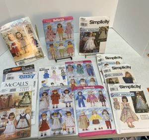 Lot of 15 VTG Doll Clothing Patterns Simplicity Butterick 4 Daisy Kingdom - Picture 1 of 8