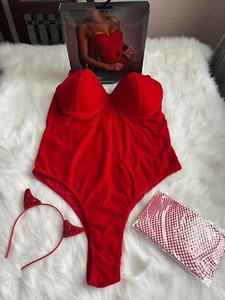 Ann Summers Horny Devil Velvet Body Red size Large 16-18 ~ Halloween - Picture 1 of 13