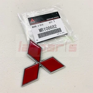 GENUINE MITSUBISHI LANCER EVO6 TOMMI MAKINEN CP9A REAR RED DIAMOND EMBLEM - Picture 1 of 2